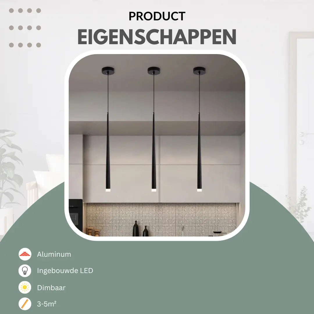 Minimalistische hanglamp voor meerdere ruimtes | Gnistør
