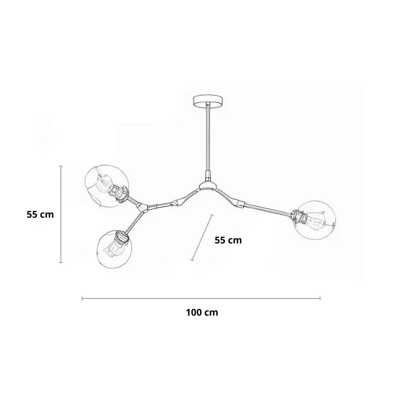 Hanglamp woonkamer beweegbare armen | Convexum