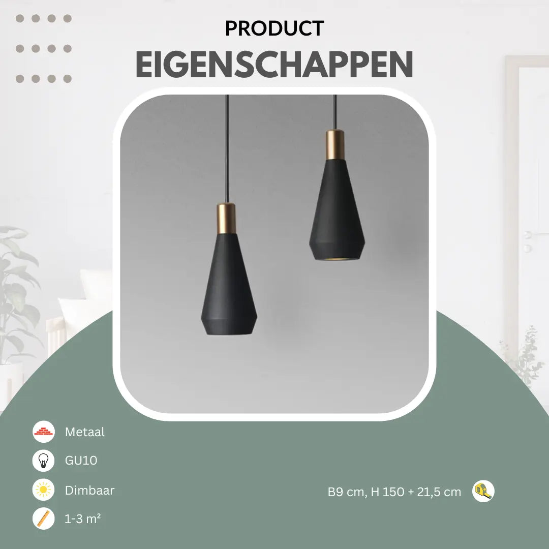 Hanglamp van metaal met draaibare lamp | Luminara