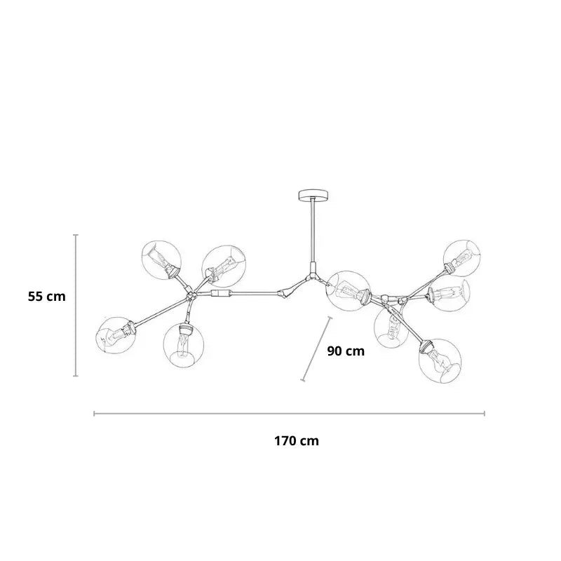 Hanglamp woonkamer beweegbare armen | Convexum