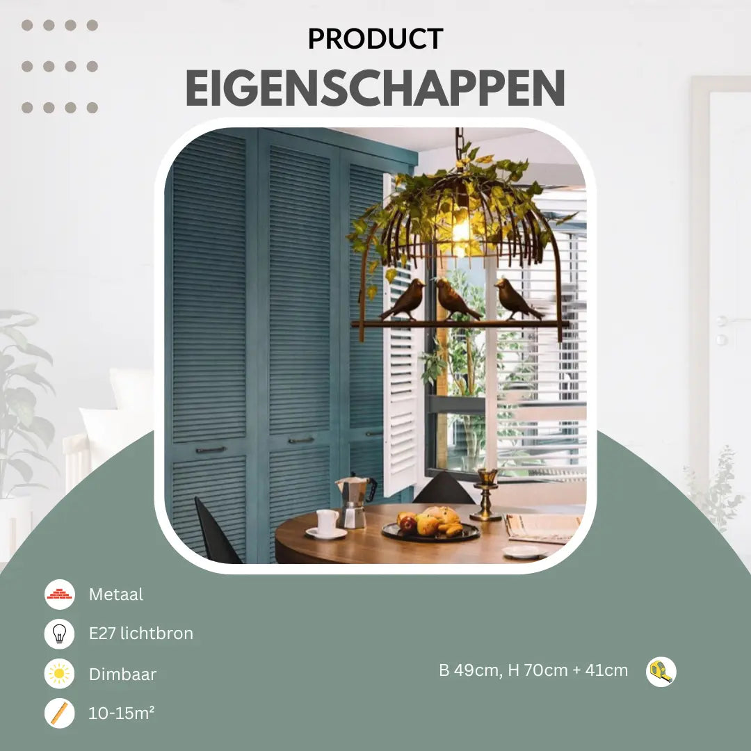 Industriële hanglamp met vogels | Luminara