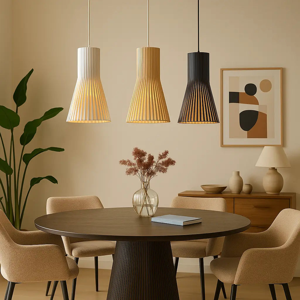Houten hanglamp Ø35cm Ø45cm langwerpig | Lignum