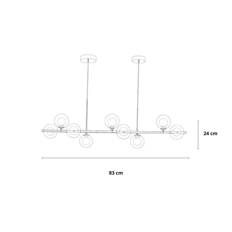 Hanglamp eettafel 9-delig in zwart of goud | Convexum