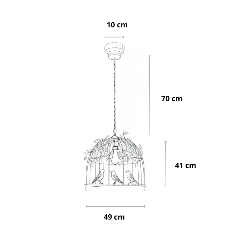 Industriële hanglamp met vogels | Luminara