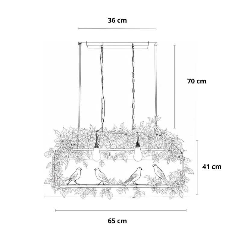 Industriële hanglamp met vogels | Luminara