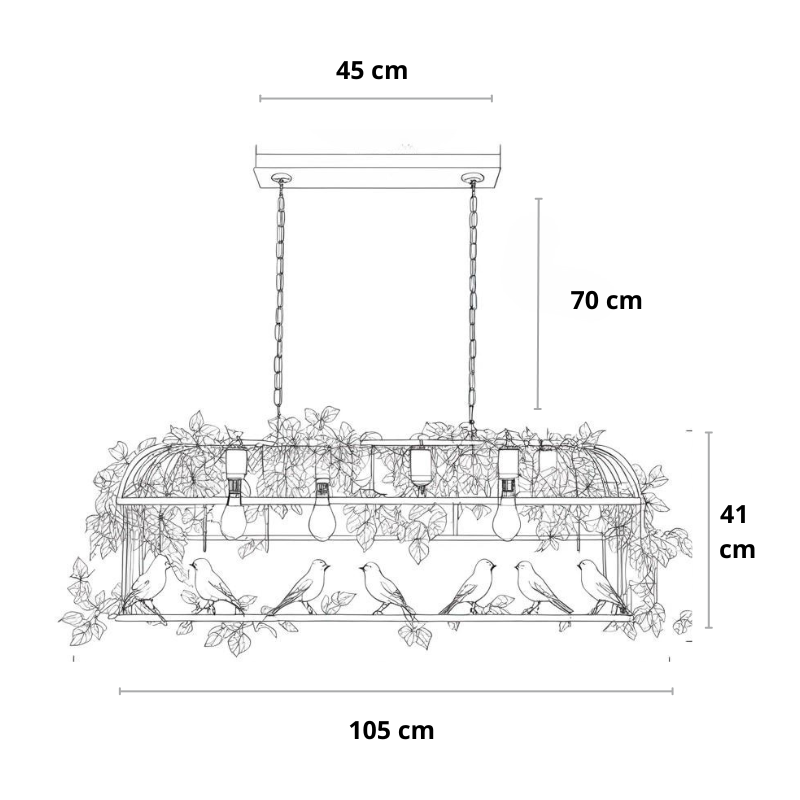 Industriële hanglamp met vogels | Luminara
