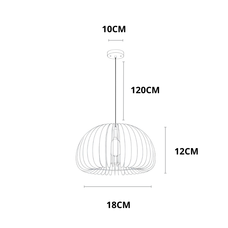 Houten hanglamp pompoenvorm | Lignum