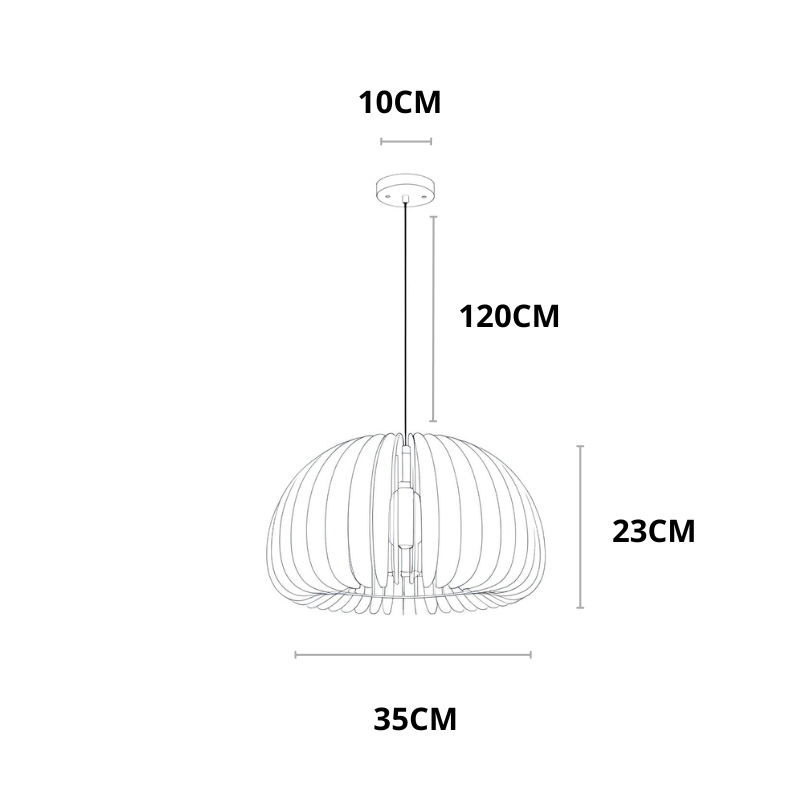Houten hanglamp pompoenvorm | Lignum