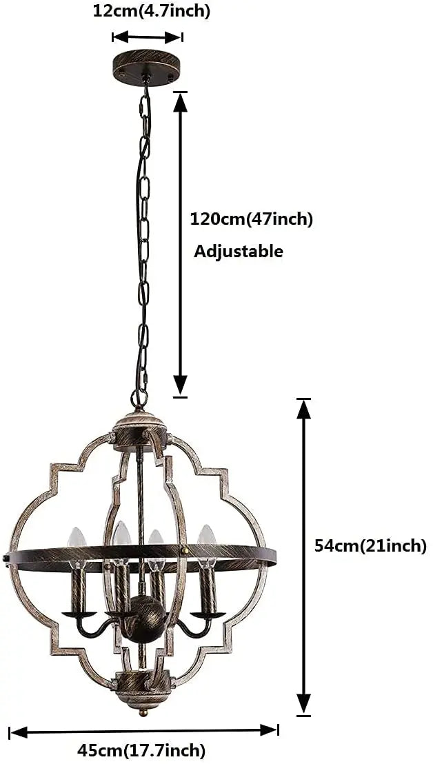 Kroonluchter, met 4 lampen | Recte