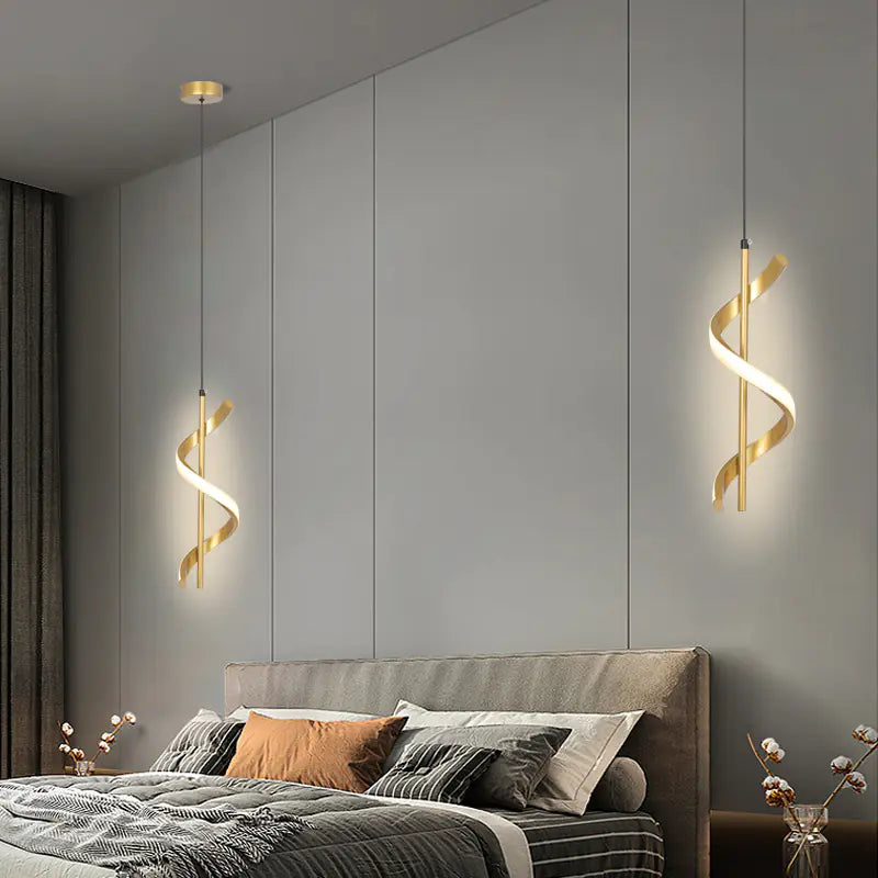 Modern Spiral Pendant Light for Dining Room & Bedroom