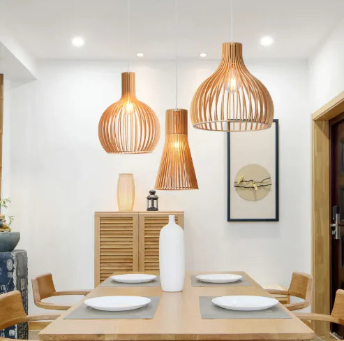 Nordic Birdcage Solid Wood Chandelier