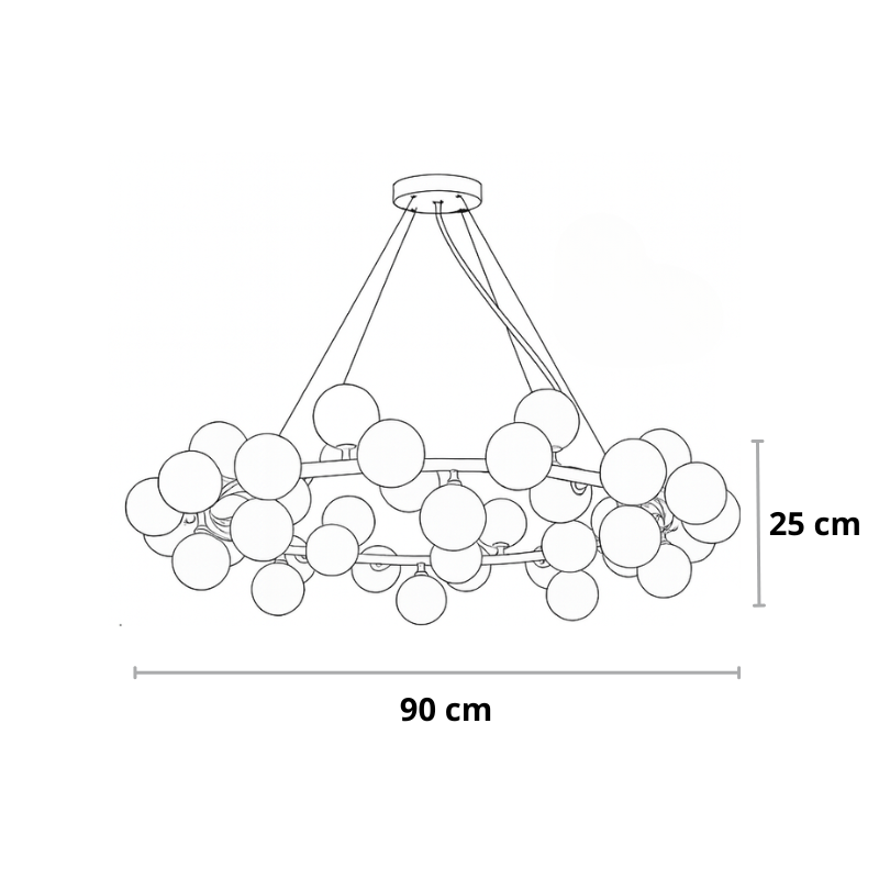 Hanglamp woonkamer of slaapkamer bollen goud | Flora