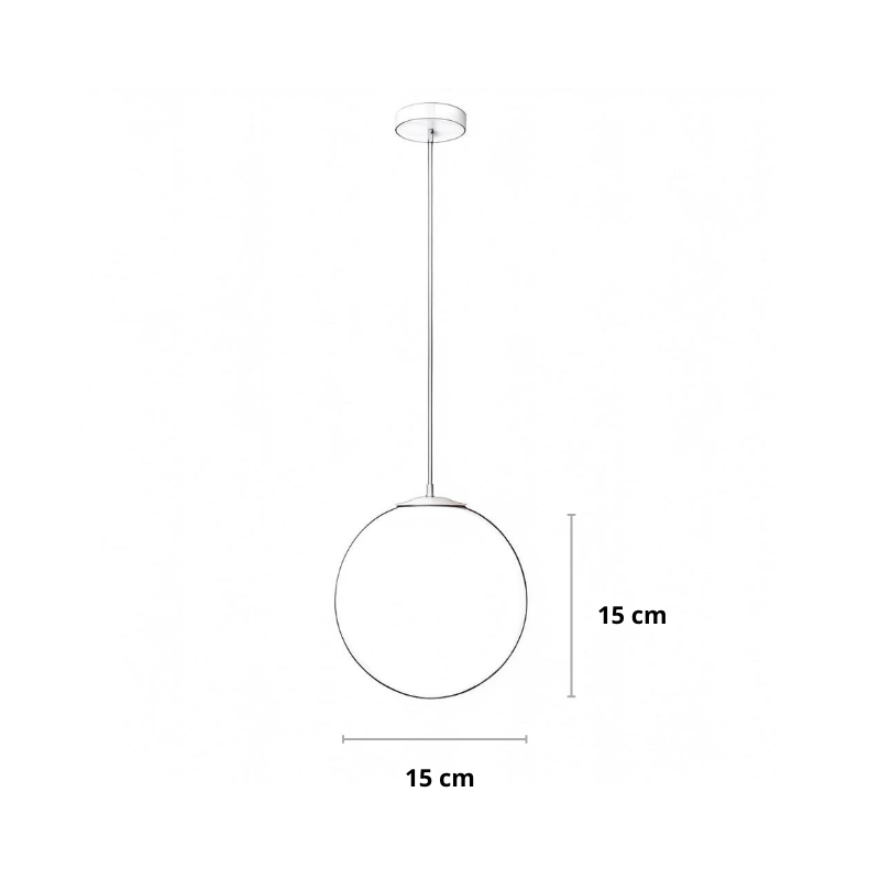 Hanglamp melkglas zwart of gouden kabel | Flora