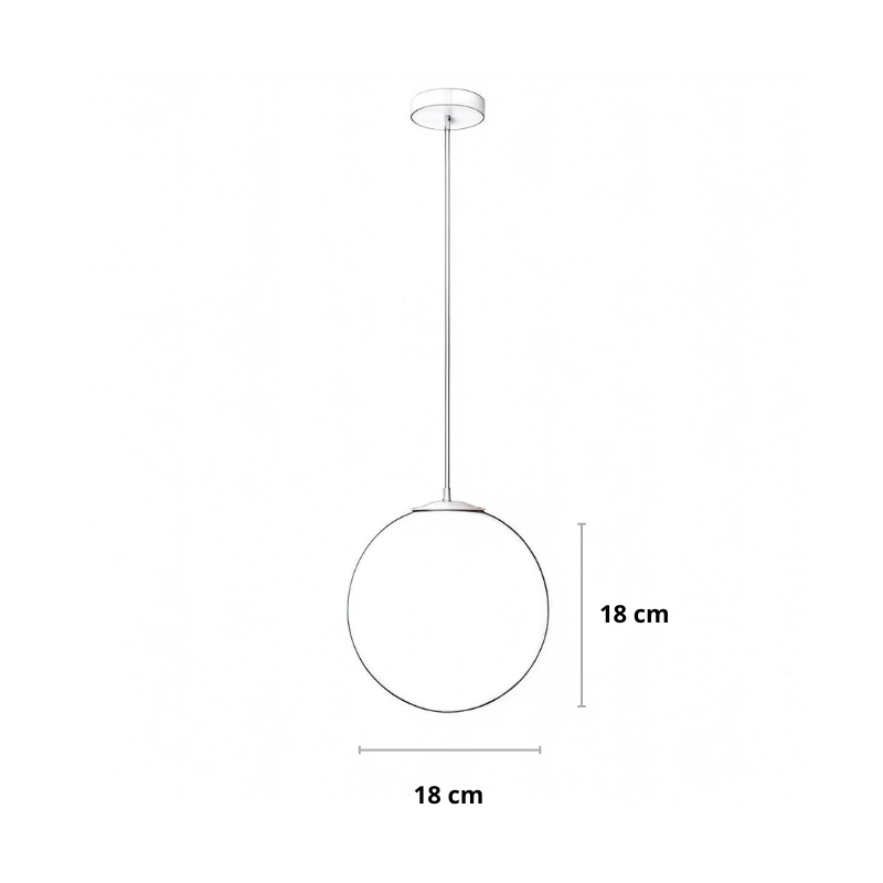 Hanglamp melkglas zwart of gouden kabel | Flora