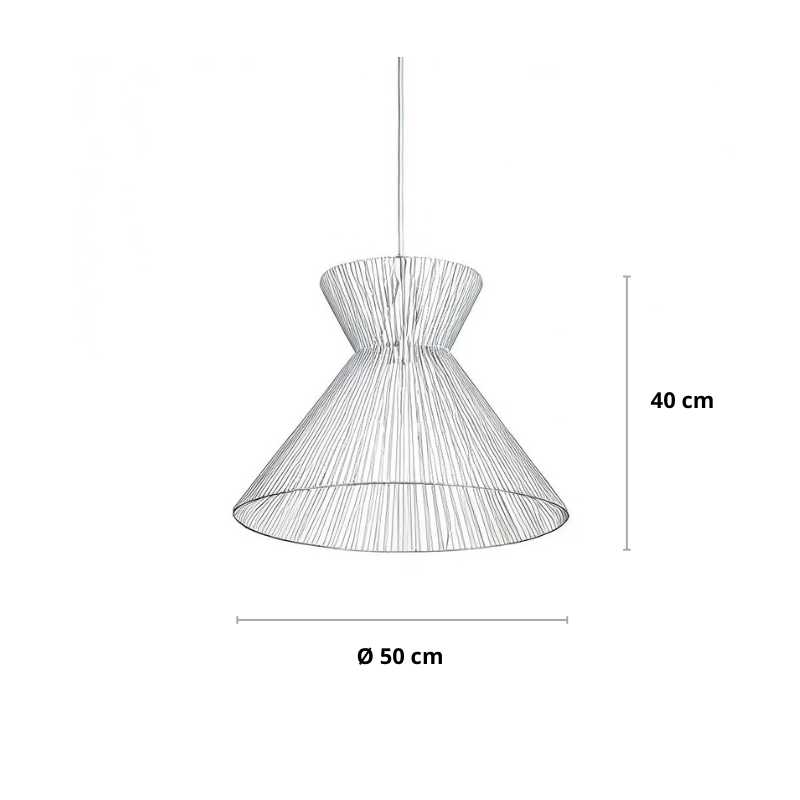 Landelijke hanglamp van touw trechter | Funes
