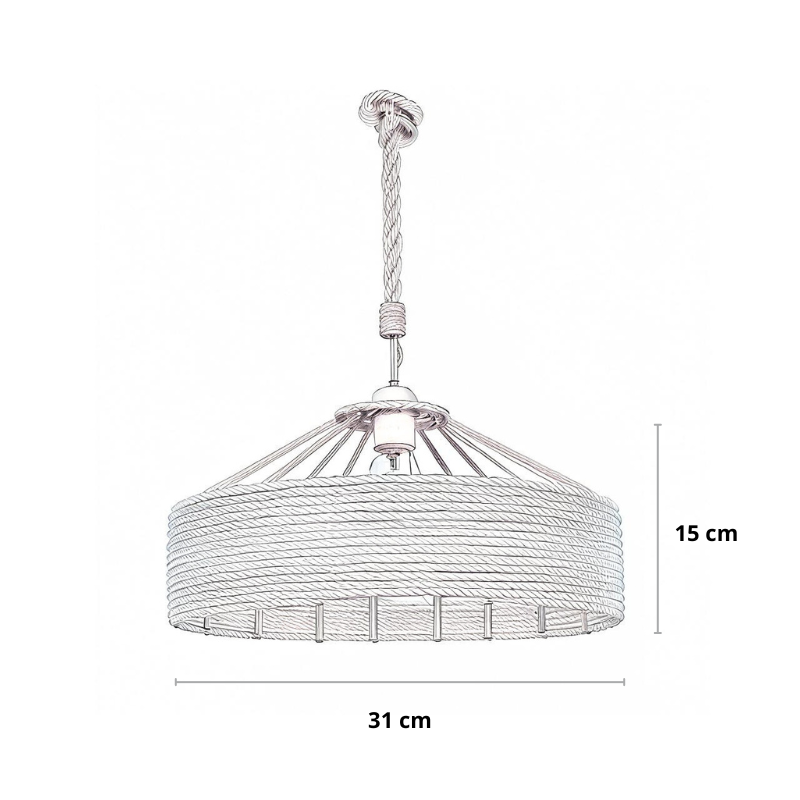 Industriële hanglamp met touw | Funes