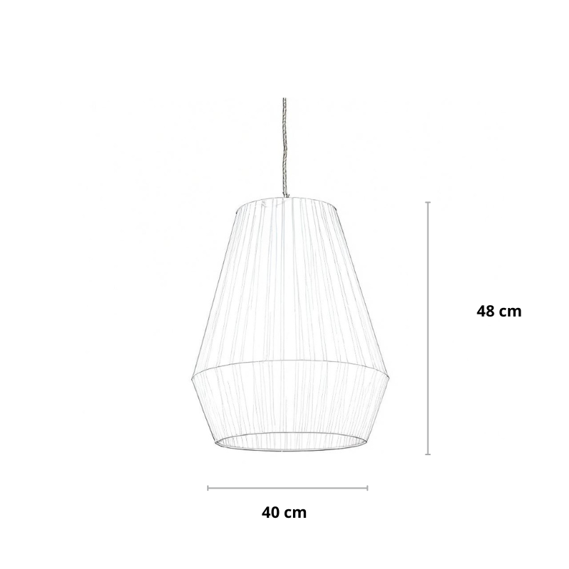 Landelijke hanglamp van touw zwart | Funes