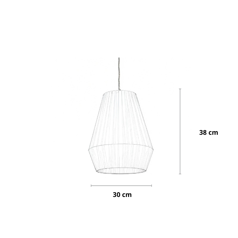 Landelijke hanglamp van touw zwart | Funes