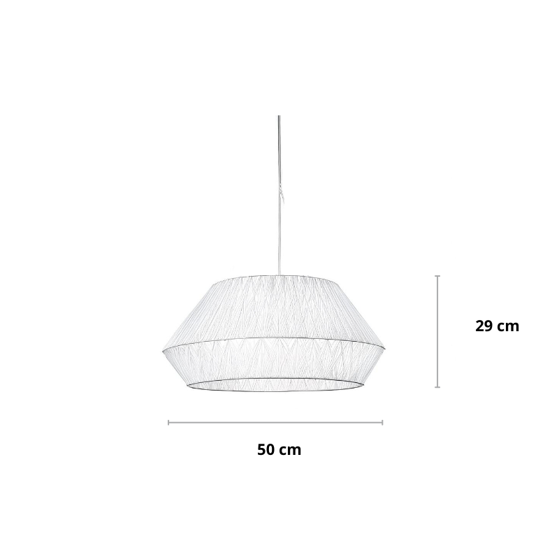 Landelijke hanglamp van touw zwart | Funes