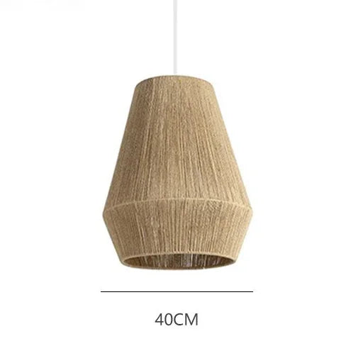 Landelijke hanglamp van touw Kaki | Funes