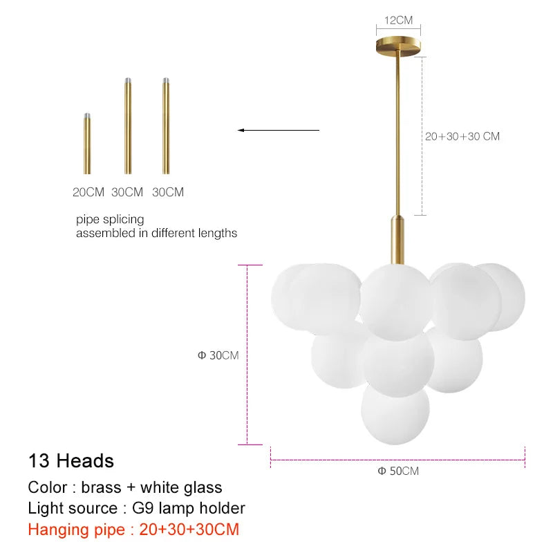 Hanglamp bollen in goud, zilver en zwart 5-delig 13-delig | Convexum