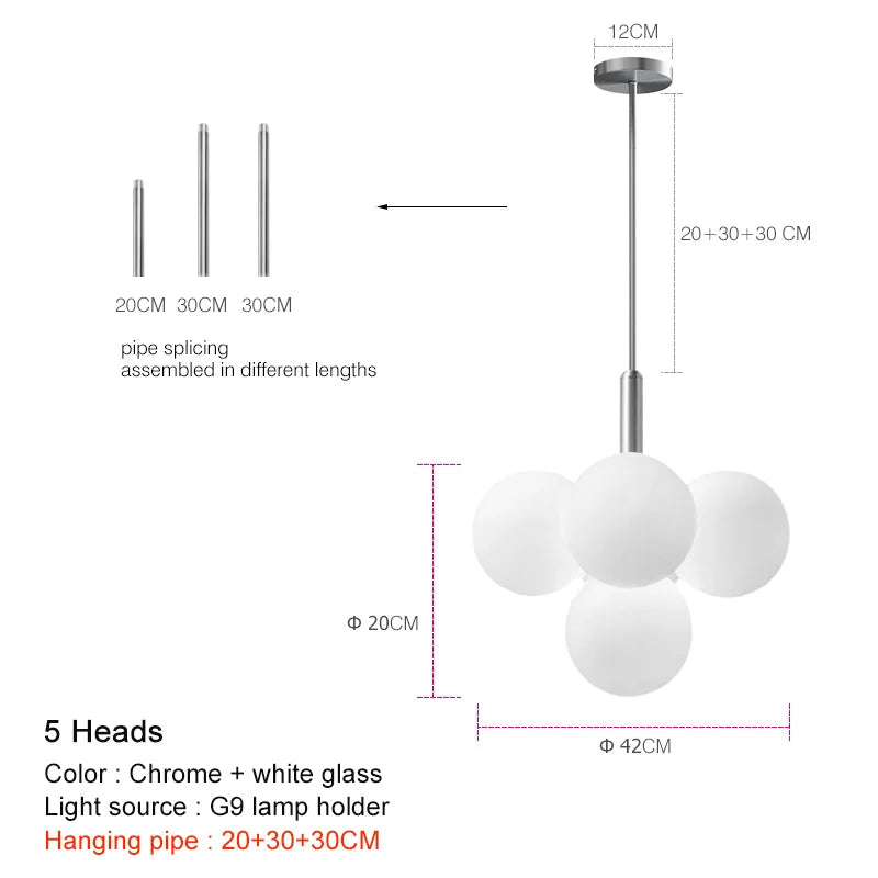 Hanglamp bollen in goud, zilver en zwart 5-delig 13-delig | Convexum