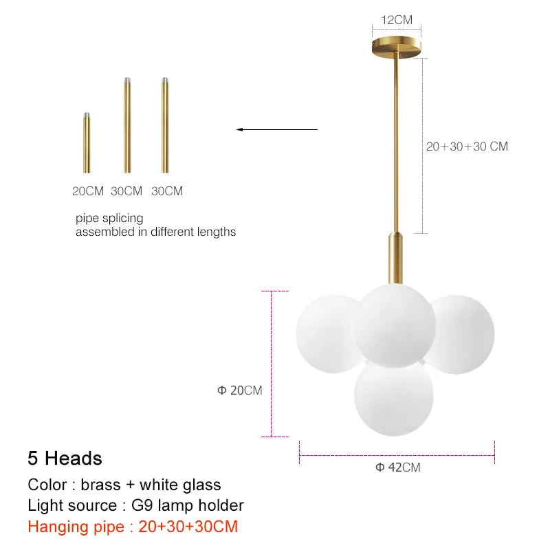 Hanglamp bollen in goud, zilver en zwart 5-delig 13-delig | Convexum