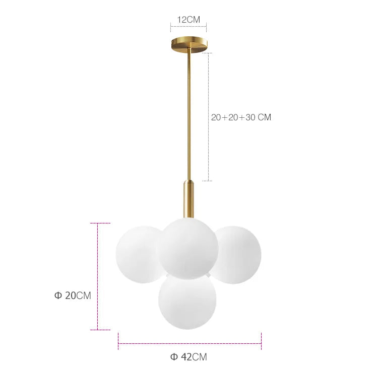 Hanglamp bollen in goud, zilver en zwart 5-delig 13-delig | Convexum