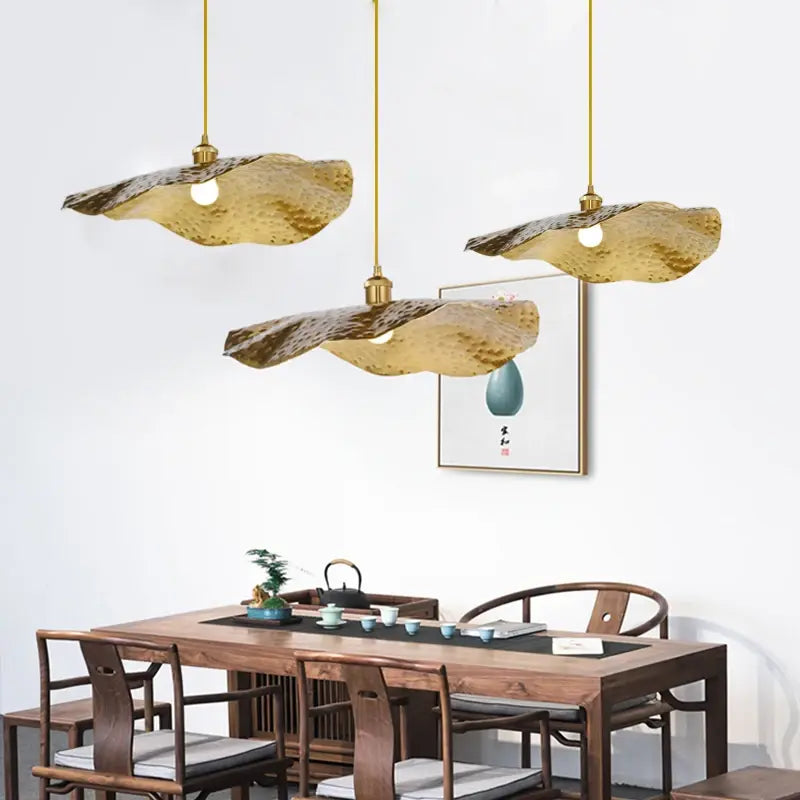 Hanglamp goud, lotusblad | Japandi