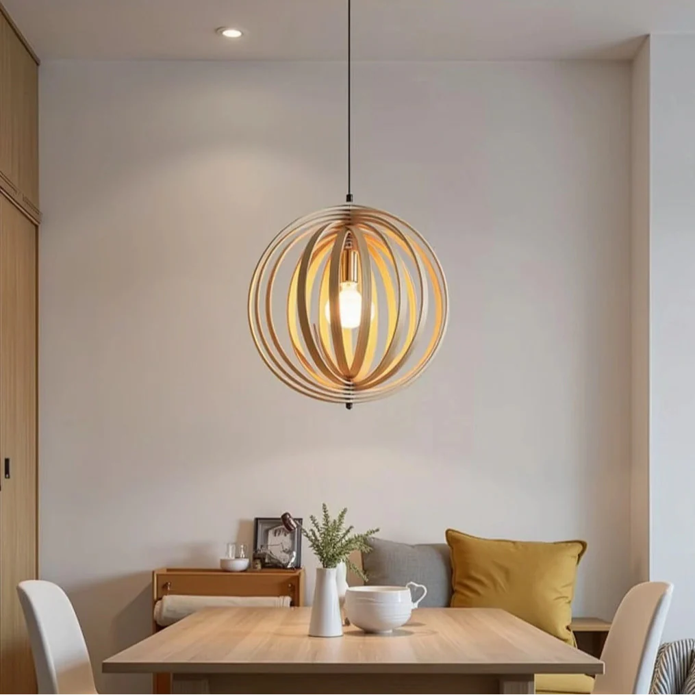 Houten hanglamp met ringen | Lignum