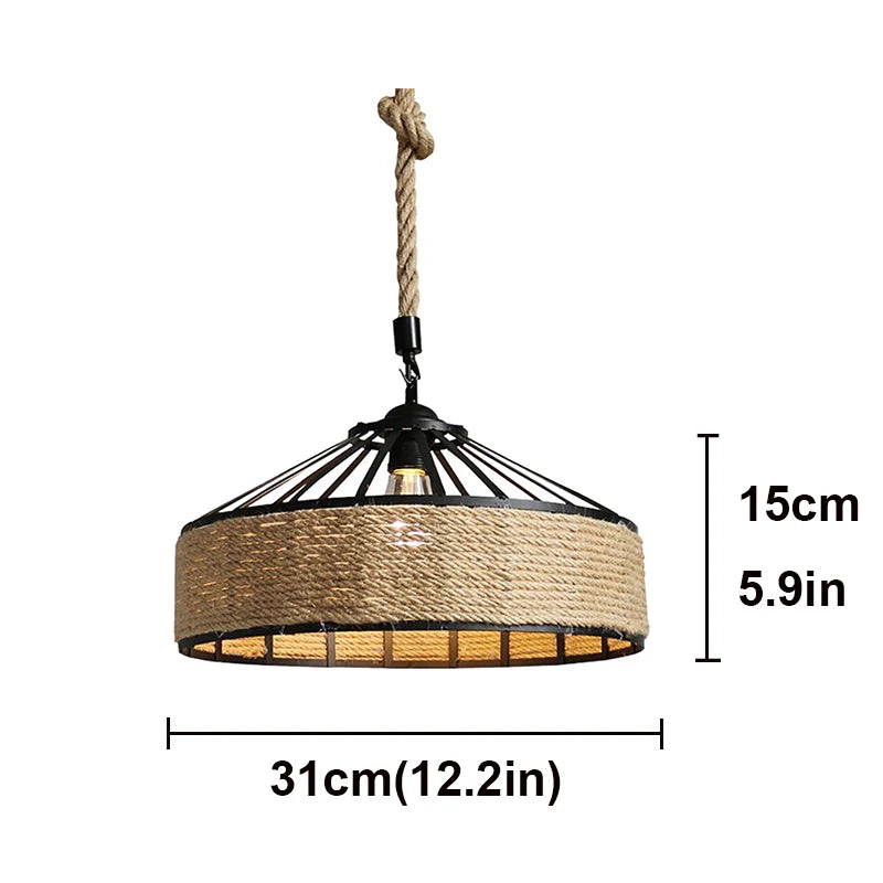 Industriële hanglamp met touw | Funes