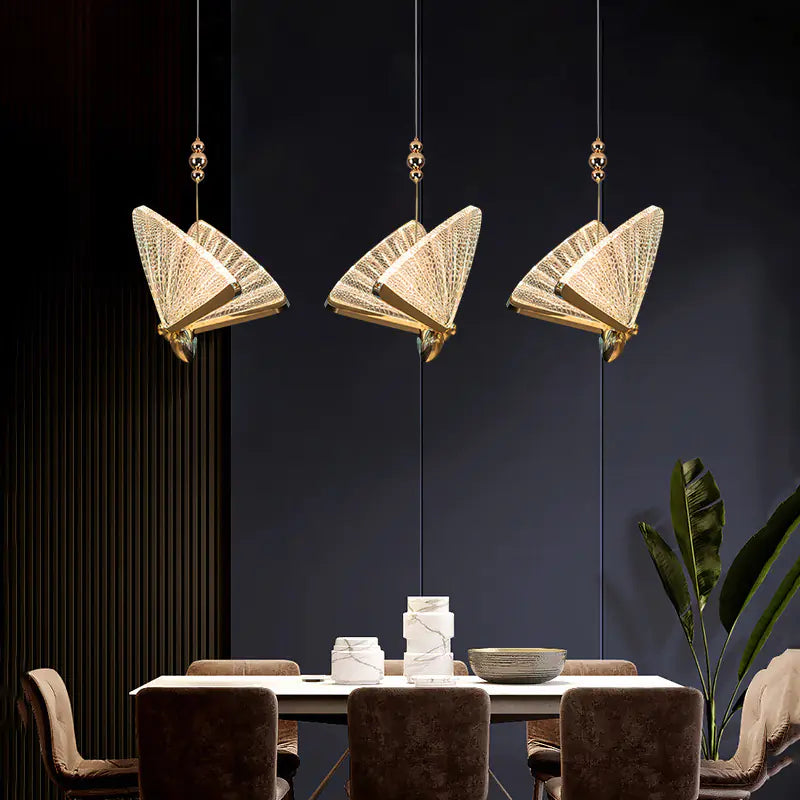 Modern Minimalist Butterfly Pendant Light for Dining Room