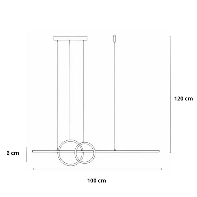 Design hanglamp eettafel dubbele ring | Luxara