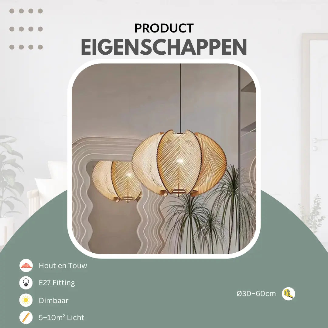 Handgemaakte hanglamp van hout | Lignum