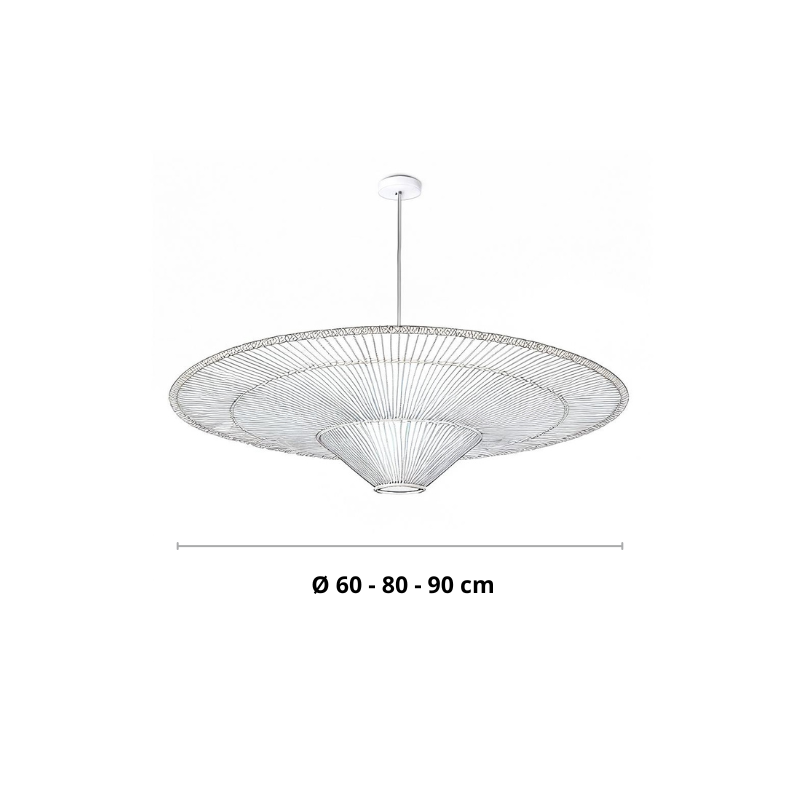 Hanglamp van rattan in ufo vorm | Rattan