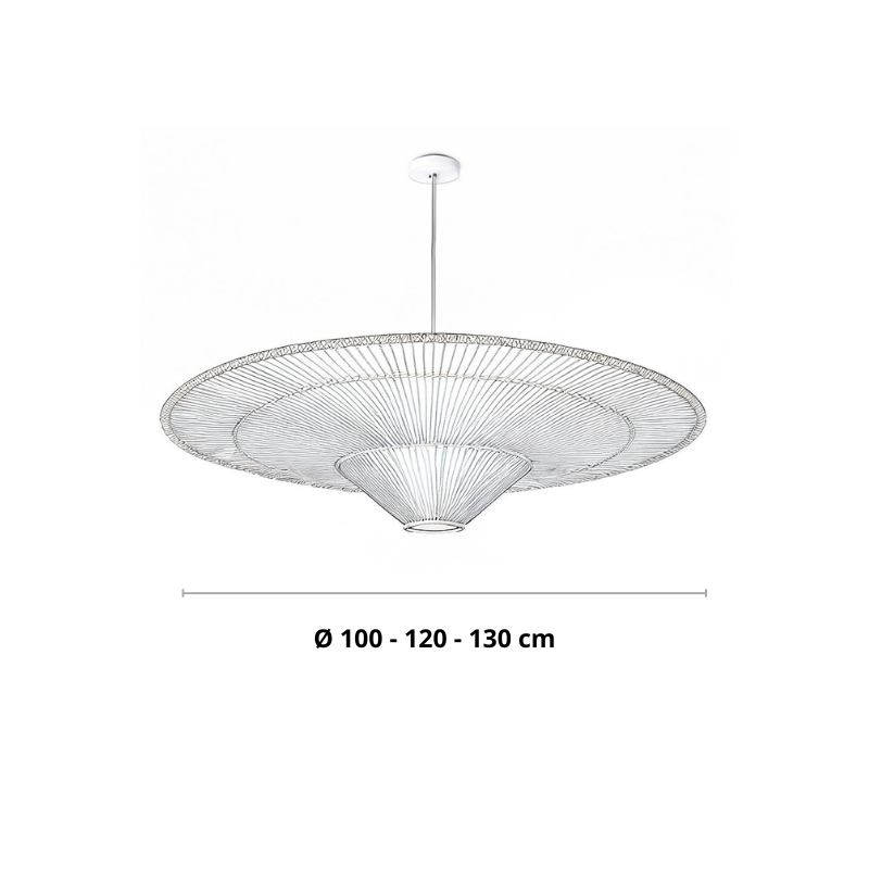 Hanglamp van rattan in ufo vorm | Rattan