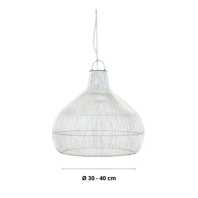 Rieten hanglamp zwart of beige in meerdere afmetingen | Rattan