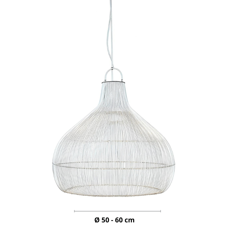 Rieten hanglamp zwart of beige in meerdere afmetingen | Rattan