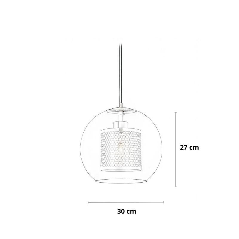 Industriële hanglamp glas, brons en zilver | Spatium