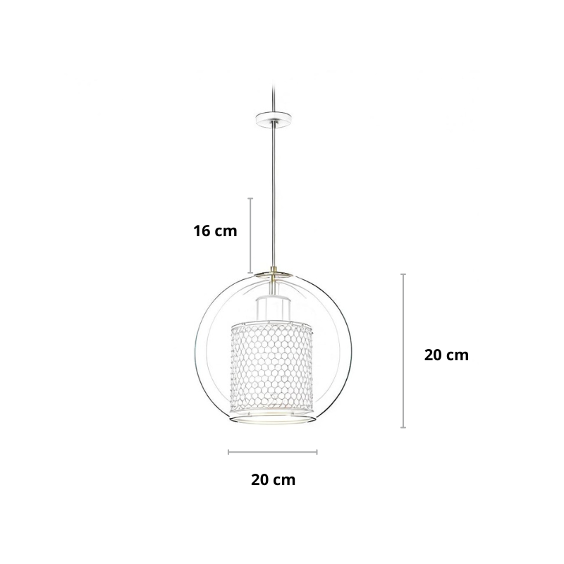Industriële hanglamp met glas | Spatium