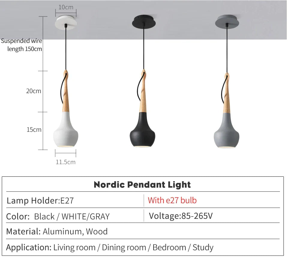 Scandinavische hanglamp wit zwart grijs | Dånsk