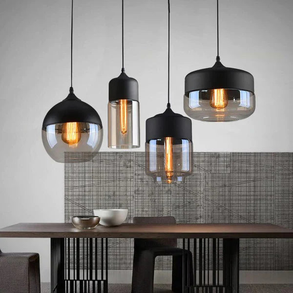 Scandinavische hanglamp 4-delig, zwart | Convexum