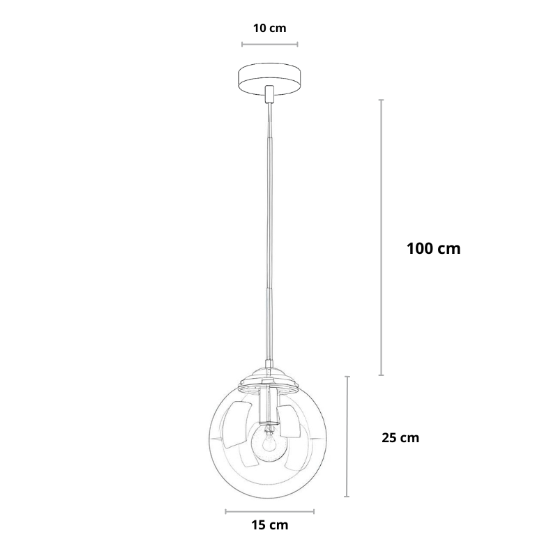 Hanglamp glas goud | Convexum