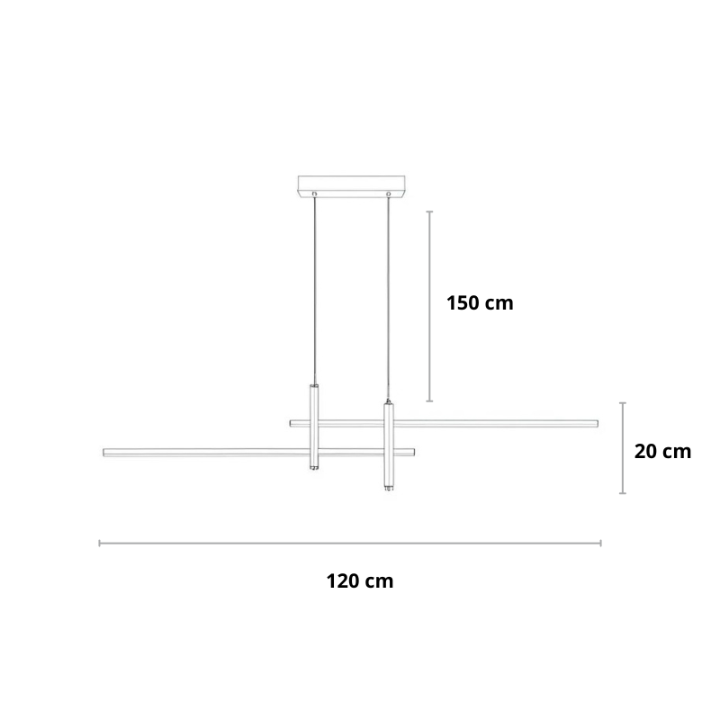 Moderne hanglamp eettafel met afstandsbediening | Eleonora