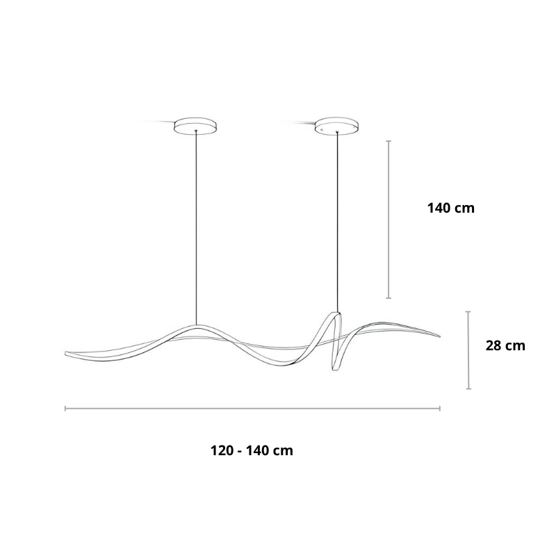 Design hanglamp kookeiland met krul | Gnistør