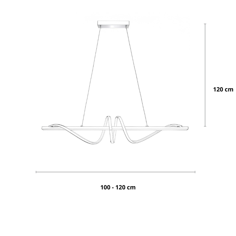 Moderne hanglamp kookeiland met krul | Gnistør