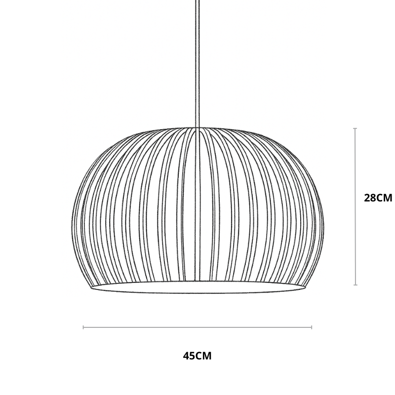 Houten hanglamp Ø33cm Ø45cm bolvormig | Lignum