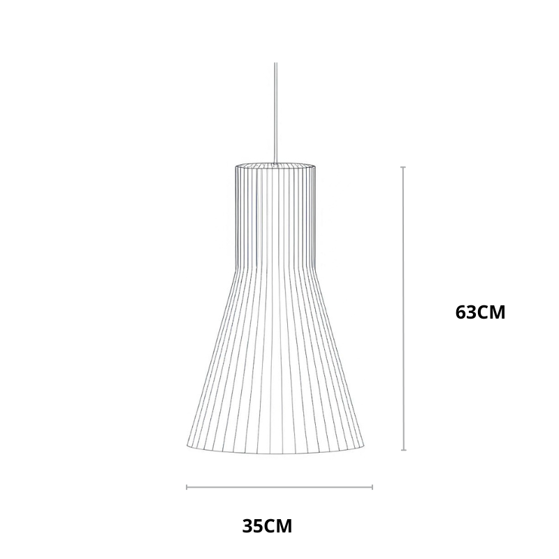 Houten hanglamp Ø35cm Ø45cm langwerpig | Lignum