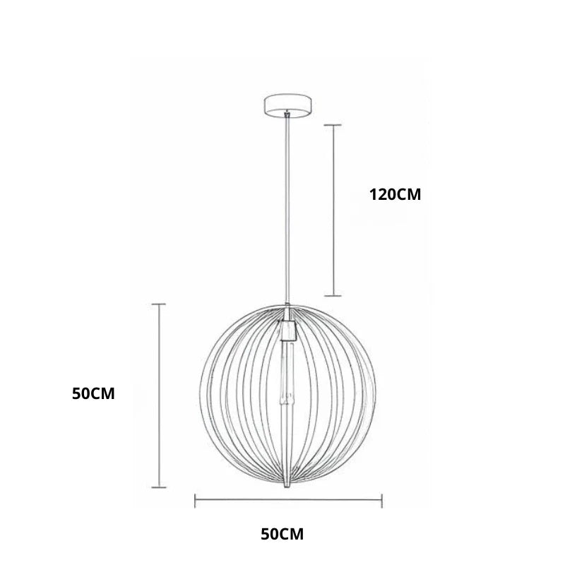 Houten hanglamp met ringen | Lignum