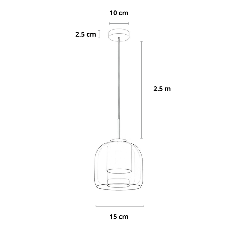 Design hanglamp van glas in zwart of goud | Vitrum